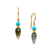 Turquoise and Labradorite Drop Earrings
