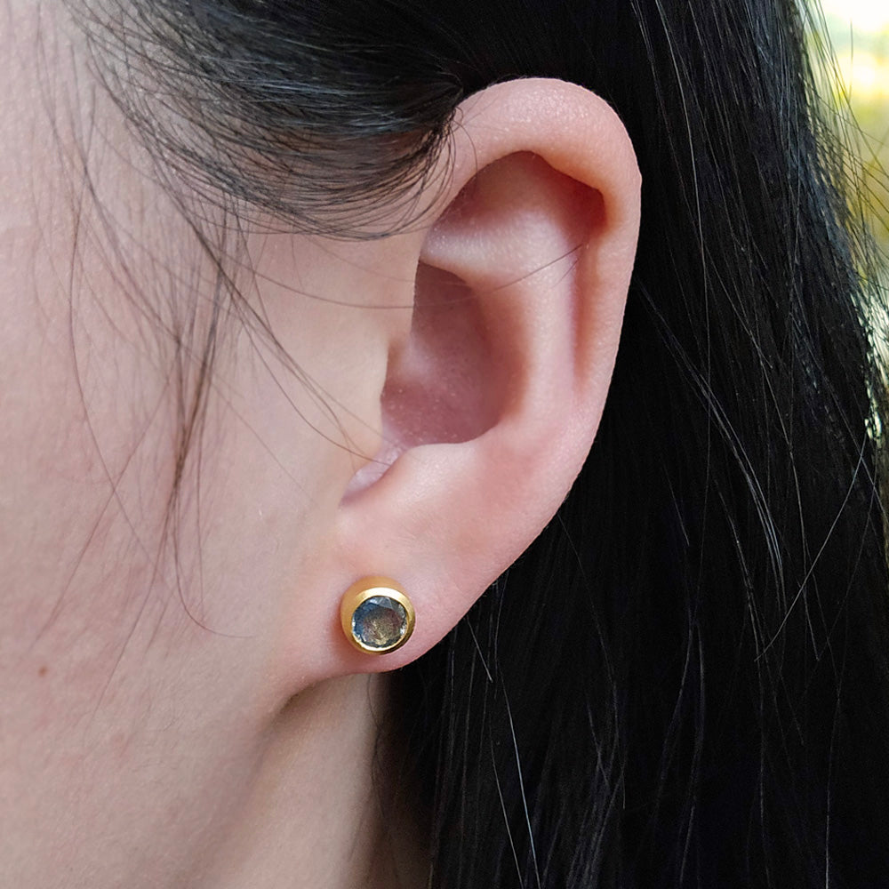 Gold Vermeil & Labradorite Stud Earrings