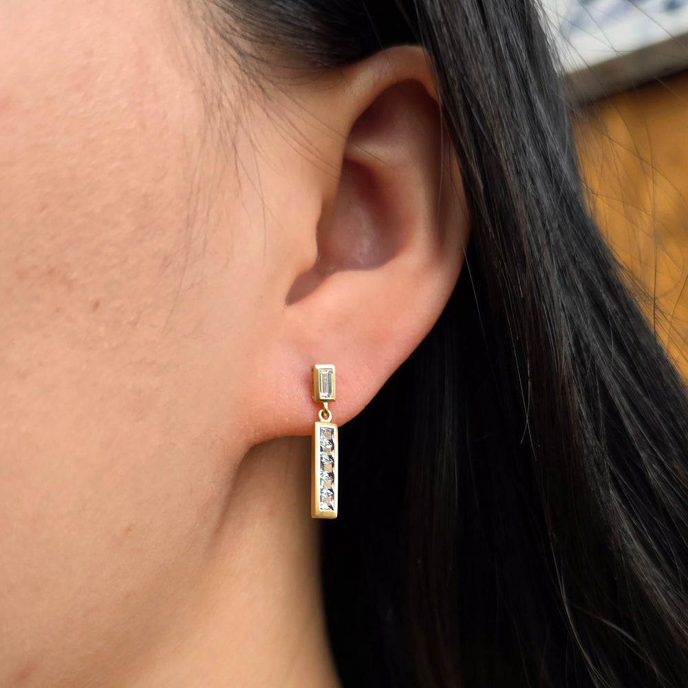 Alexandrite & Diamond Drop Earrings - "Lumea Bars"
