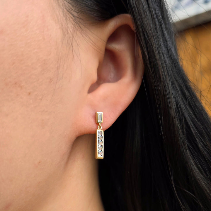 Alexandrite & Diamond Drop Earrings - "Lumea Bars"