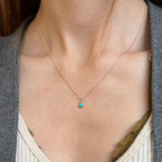 Yellow Gold & Turquoise Sun Necklace - "Serene Summer"