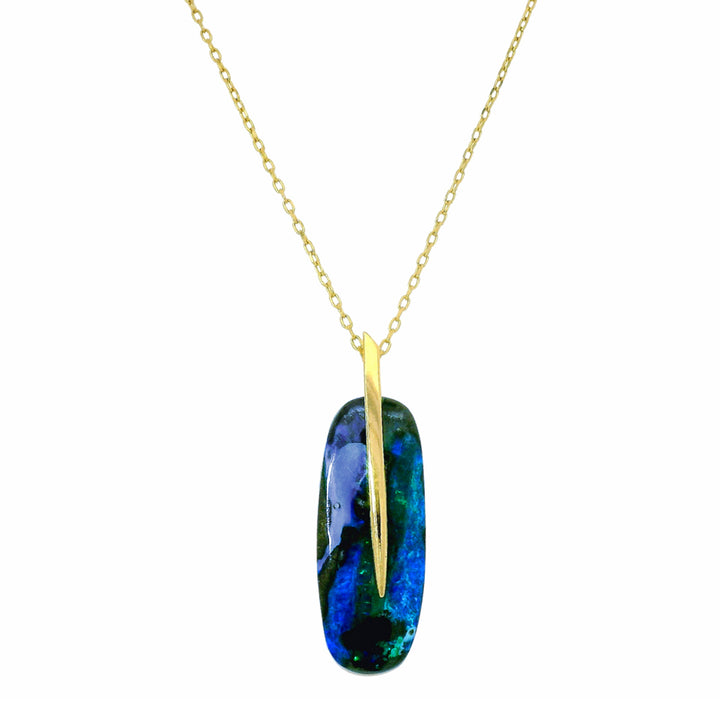 One-of-A-Kind Boulder Opal Necklace - "Feather"