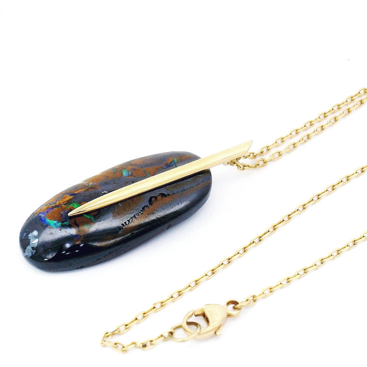 One-of-A-Kind Koroit Opal Necklace - "Feather"