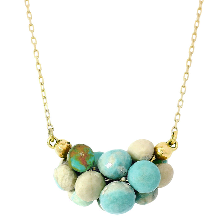 Turquoise Briolette Cluster Necklace - "Small Cloud"