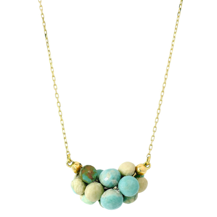 Turquoise Briolette Cluster Necklace - "Small Cloud"