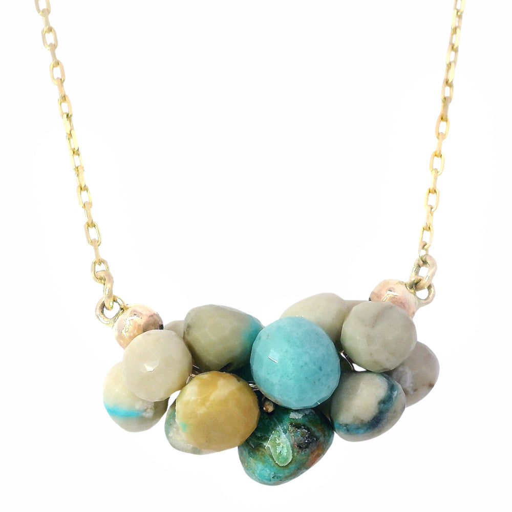 Turquoise Briolette Cluster Necklace - "Small Cloud"