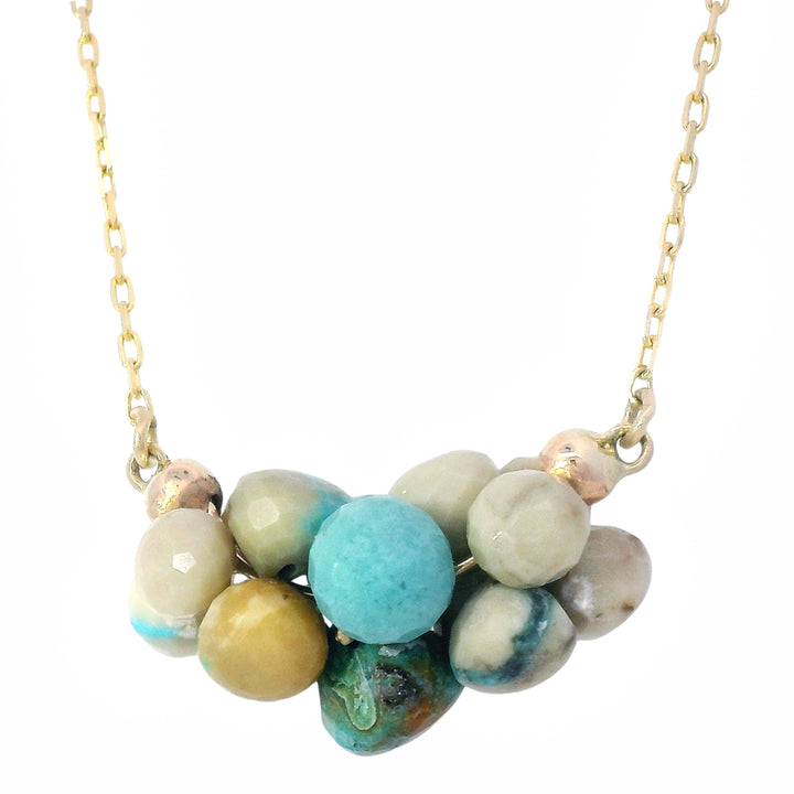 Turquoise Briolette Cluster Necklace - "Small Cloud"