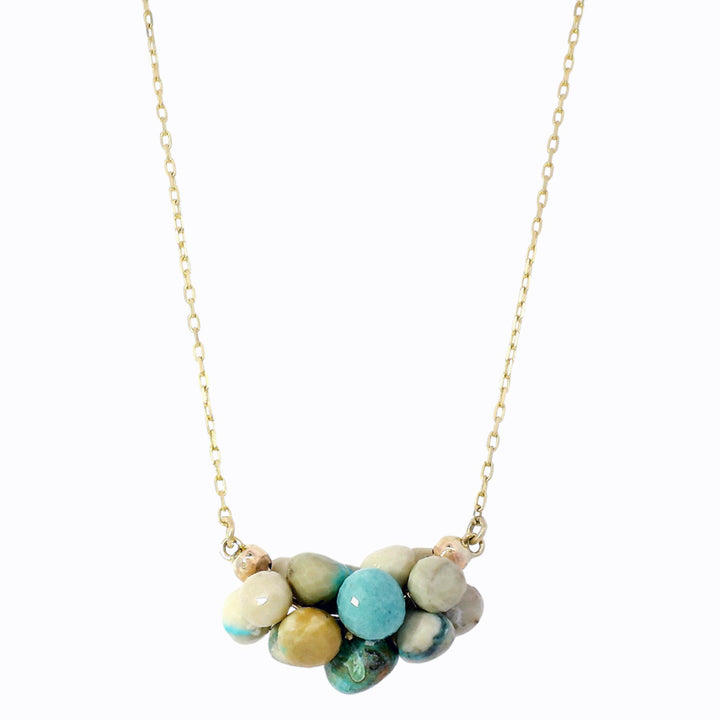 Turquoise Briolette Cluster Necklace - "Small Cloud"