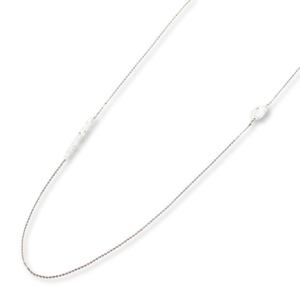 Stainless Steel Gilson Opal Continuous Necklace - "Mint"