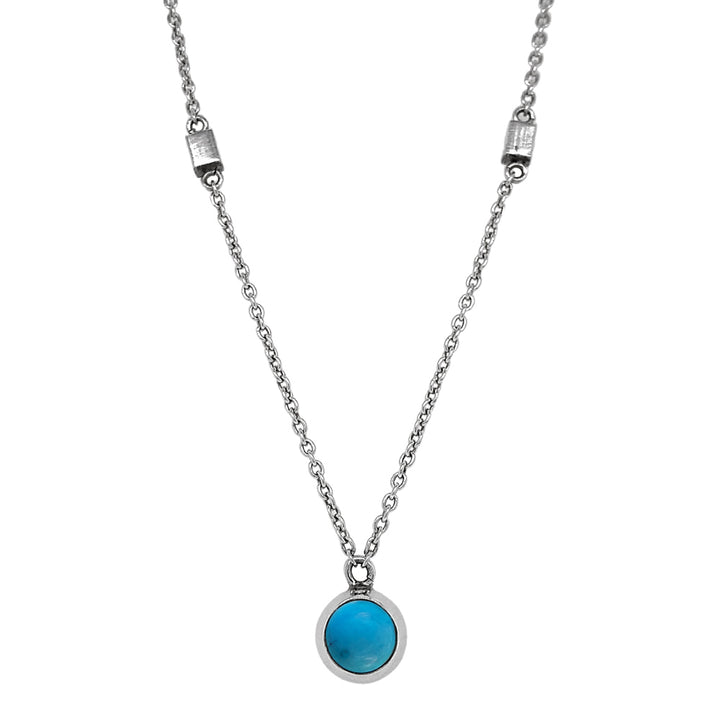 Sterling Silver Turquoise Necklace - "Sky Drop"