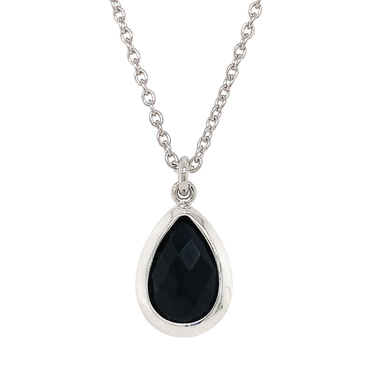 Sterling Silver and Onyx Necklace - "Drop of Shadow"