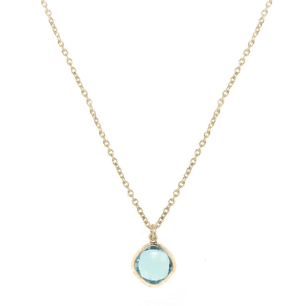 Gold Vermeil and Blue Topaz Necklace - "Winter Sky"