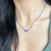 Mixed Metal Australian Opal Doublet Necklace - "Makana"