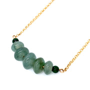 Green Jadeite & Yellow Gold Necklace - "Serene"