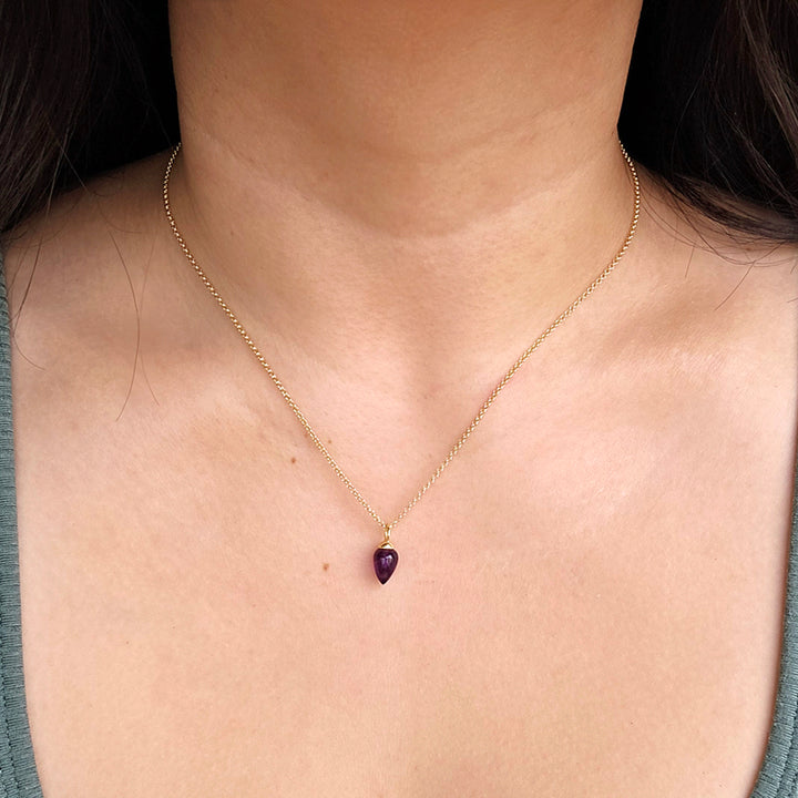 Gold Vermeil Amethyst Necklace - "Pendulum"