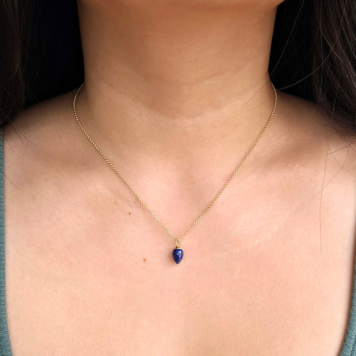 Gold Vermeil Lapis Lazuli Necklace - "Pendulum"