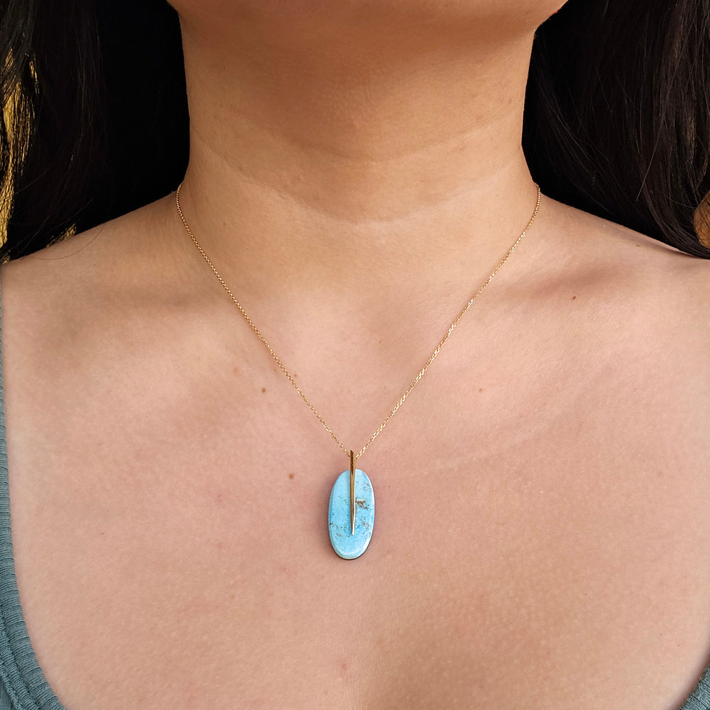 One-of-a-Kind Turquoise Necklace - "Feather"
