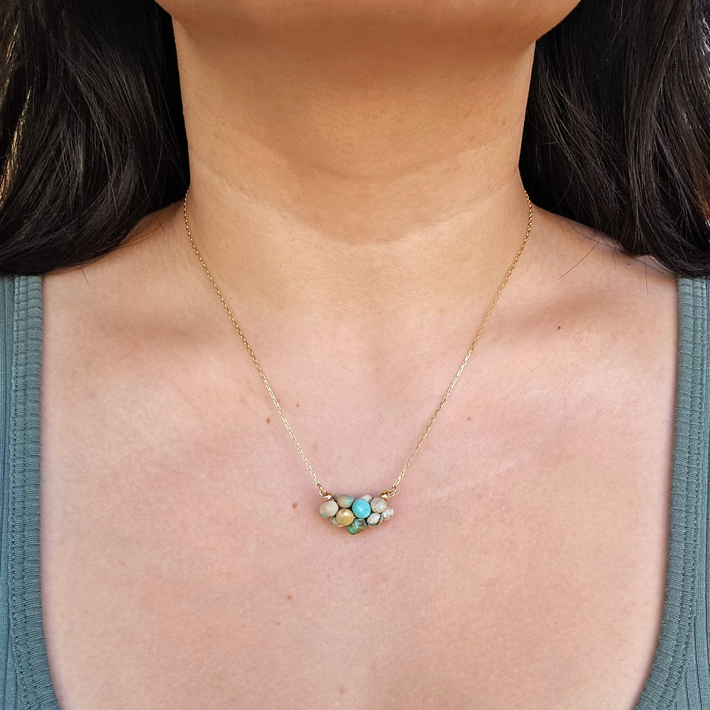 Turquoise Briolette Cluster Necklace - "Small Cloud"