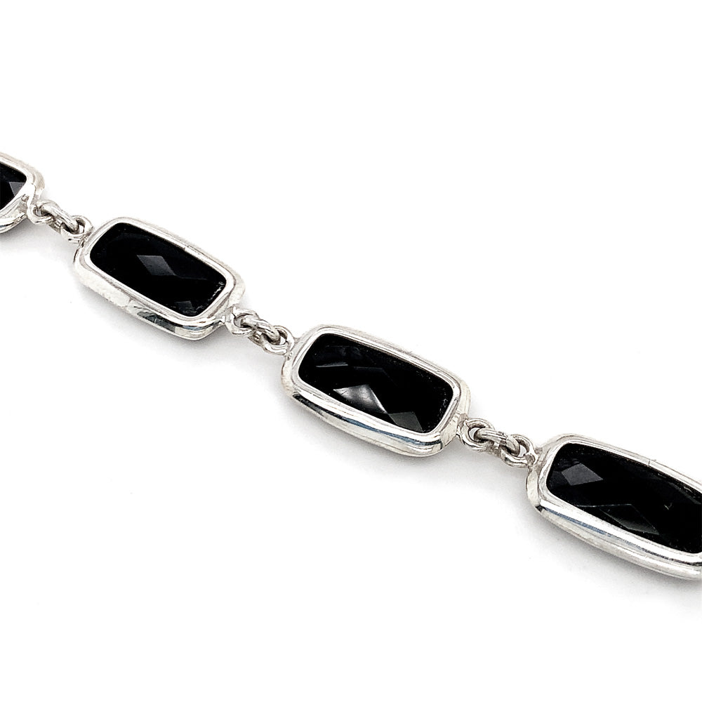 Solid good Sterling Silver Onyx Bracelet