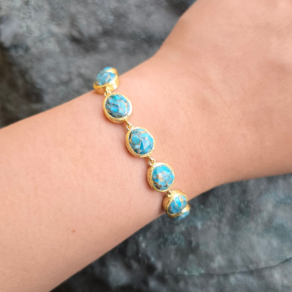 Turquoise Gold Vermeil Bracelet - "Turquoise Shade"