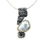 Sterling Silver & Freshwater Pearl Pendant - "Baroque"