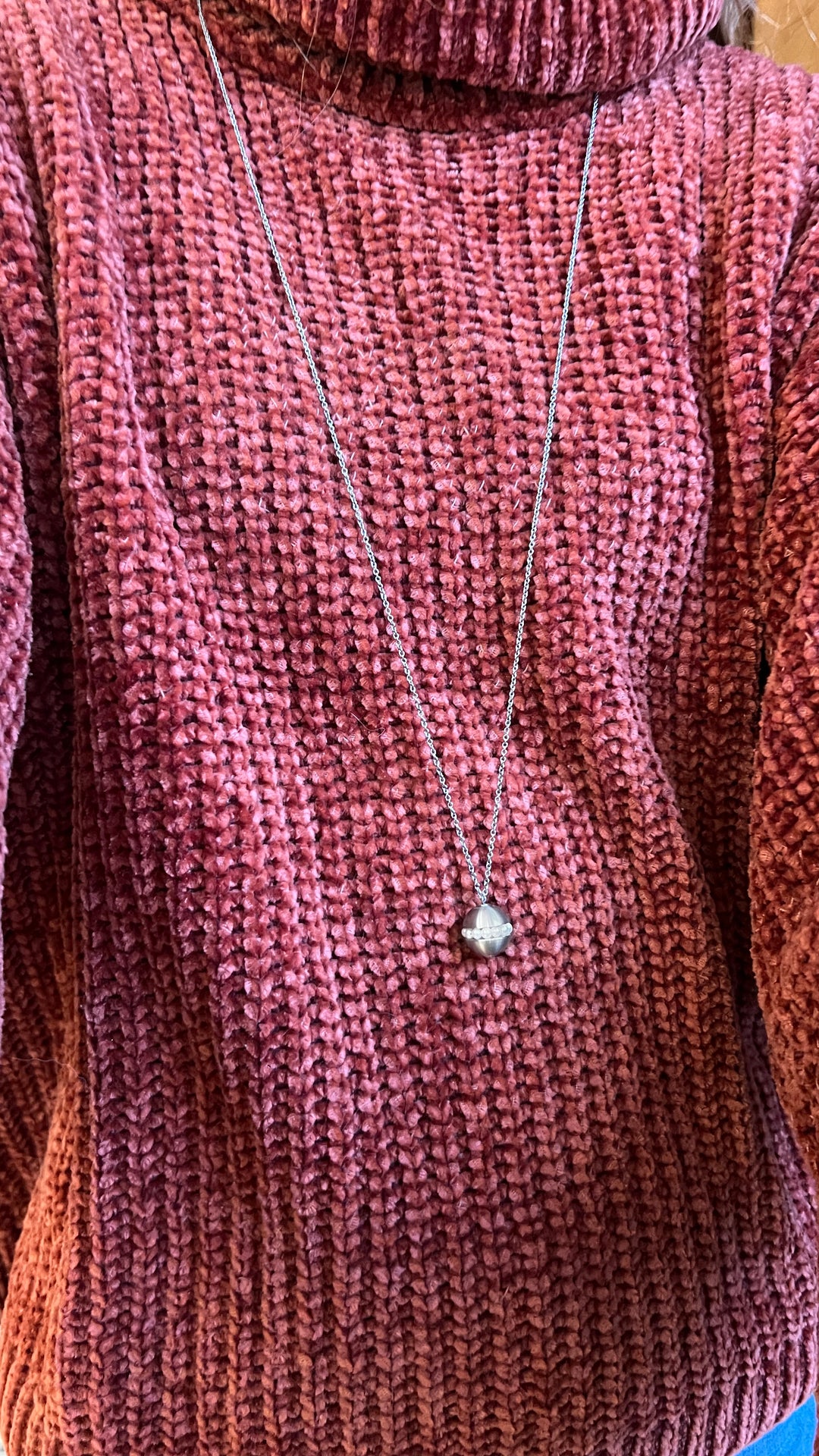 Stainless Steel & Freshwater Pearl Necklace - "Rattle"