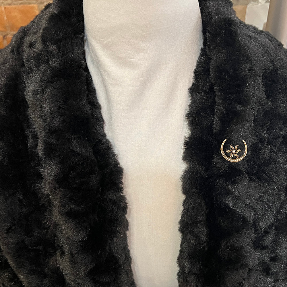 Yellow Gold & Pearl Brooch - "Celestial Bloom"