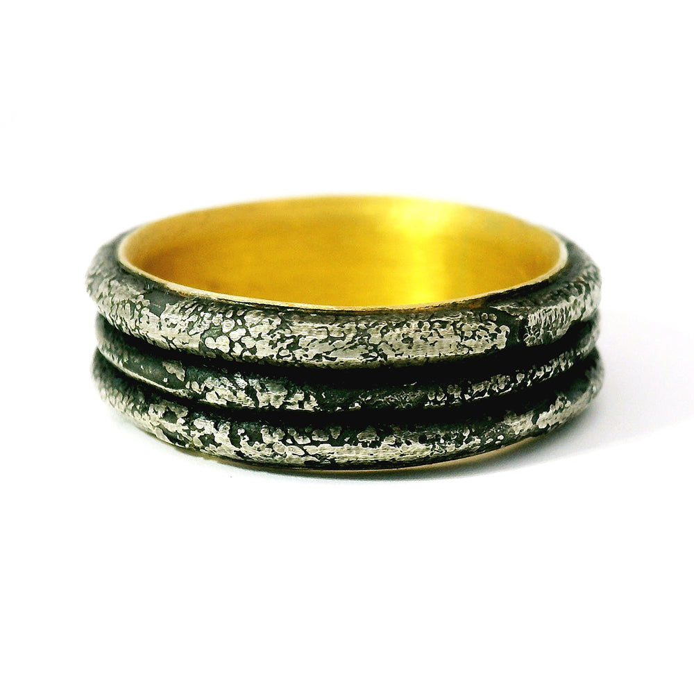 Sterling Silver & Yellow Gold Modular Ring - 