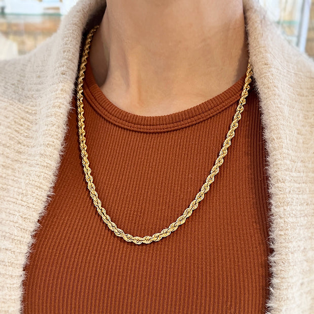 Estate Yellow Gold Rope Chain