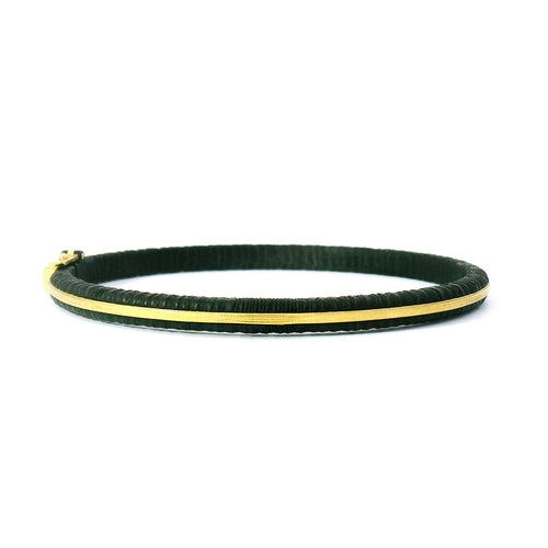 Cobalt Chrome & Yellow Gold Hinged Cuff - "Ridge"