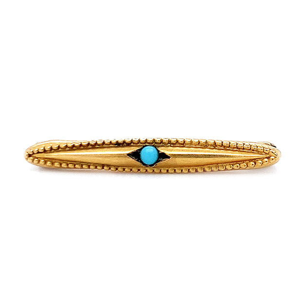 Yellow Gold & Blue Stone Pin