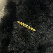 Yellow Gold & Blue Stone Pin