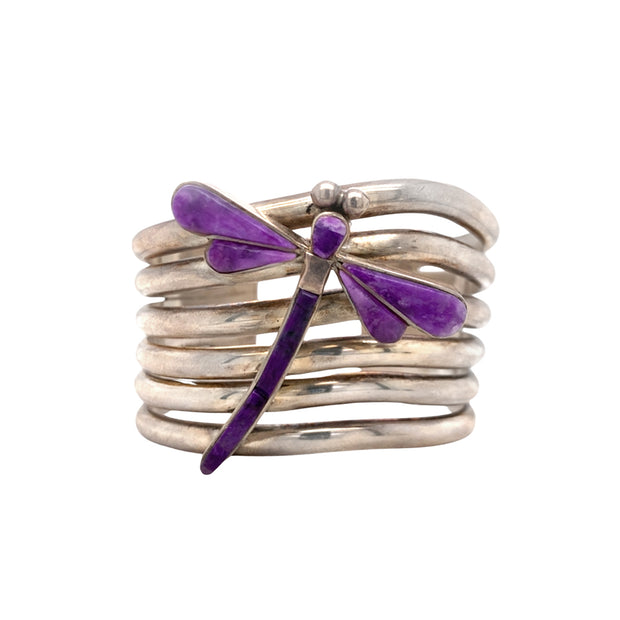 Sterling Silver & Sugilite Cuff - "Dragonfly"