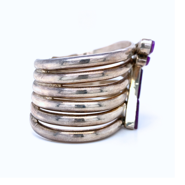 Sterling Silver & Sugilite Cuff - "Dragonfly"