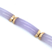 Estate Yellow Gold & Lavender Jadeite Link Bracelet - "Tranquility"