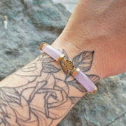 Estate Yellow Gold & Lavender Jadeite Link Bracelet - "Tranquility"