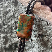 Albert Jake Sterling Silver and Turquoise Bolo on Braided Leather [111]