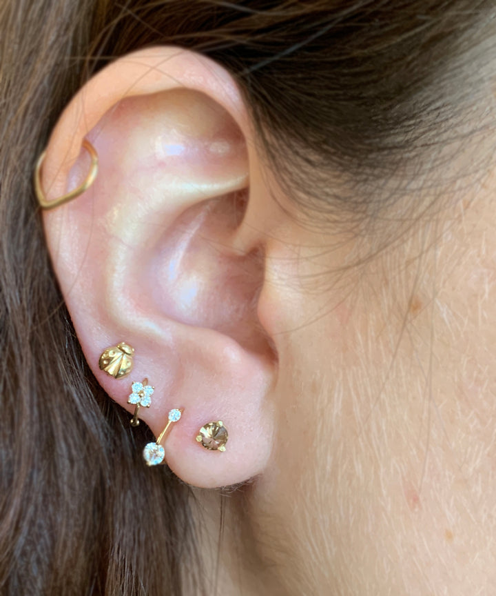 Inverted Cognac Diamond Stud Earrings