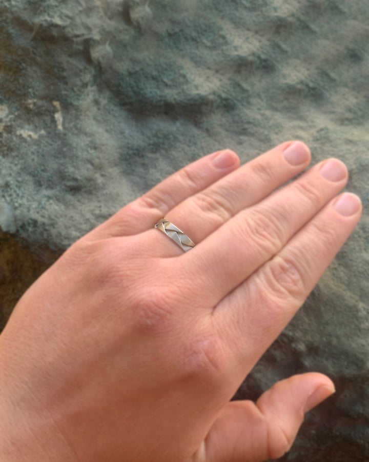 Braided Sterling Silver Men's Band - "Entwined"