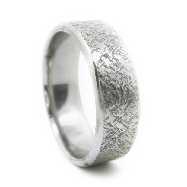 Distressed Sterling Silver Men's Band - "Open Road"