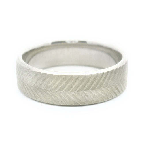 Sterling Silver Men's Band - "Chevron"