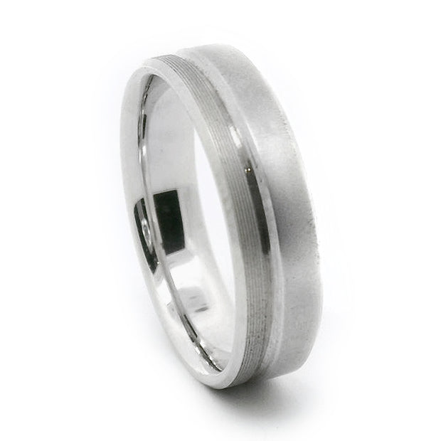 Sterling Silver Men's Band - "Two-Step"