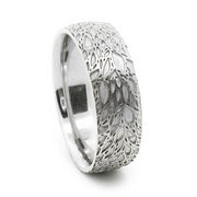 Sterling Silver Hand Engraved Ring - "Leafy Breeze"