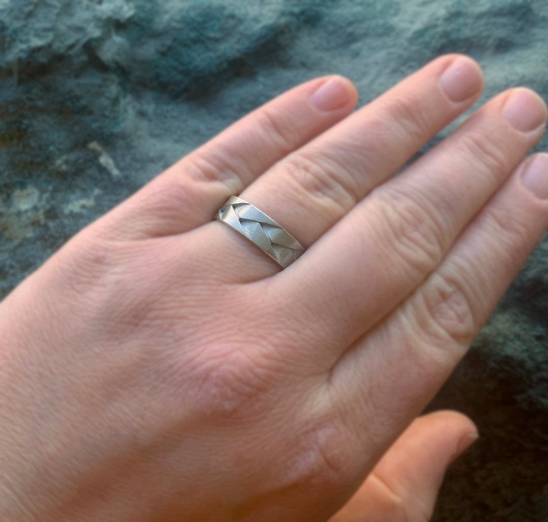 Braided Sterling Silver Men's Band - "Interwoven"