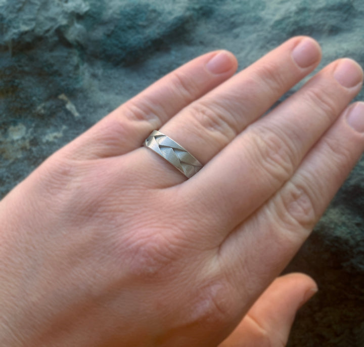 Braided Sterling Silver Men's Band - "Interwoven"