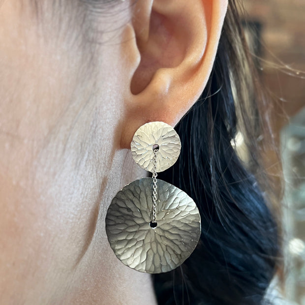 Sterling Silver Two-Tone Earrings - "Oasis"