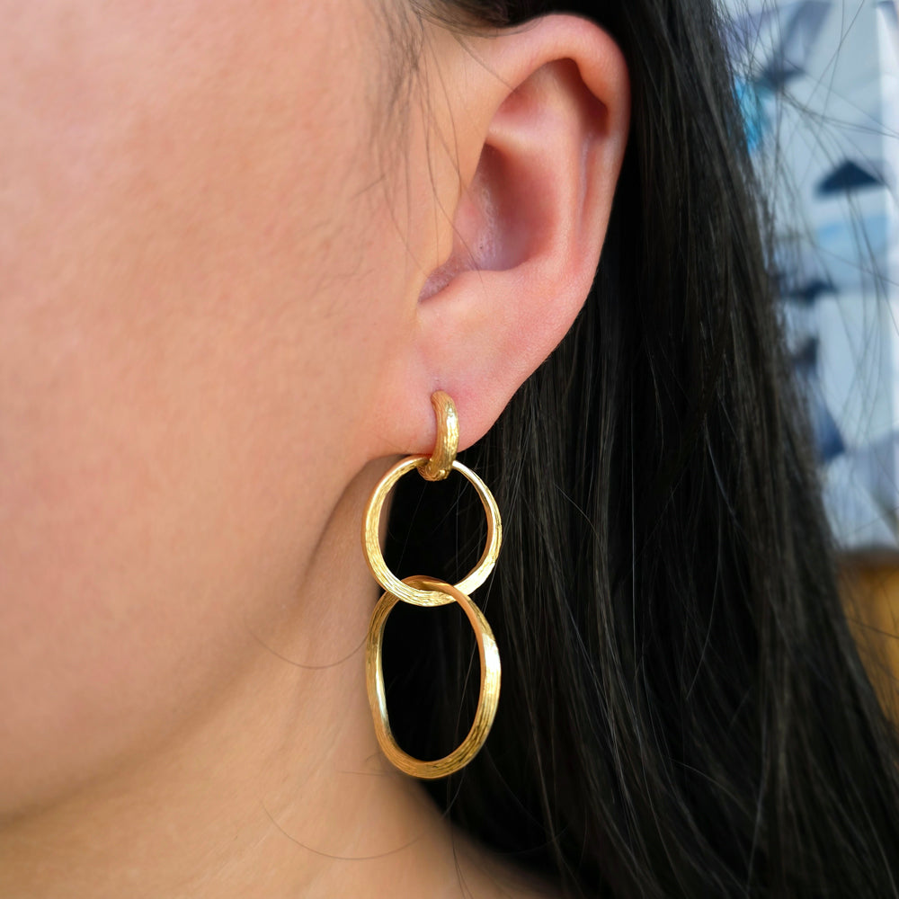 Gold Vermeil Double Drop Earrings - "Florence"