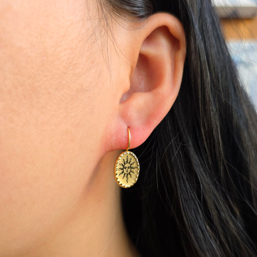 Gold Vermeil Sun and Moon Earrings - "Day & Night"