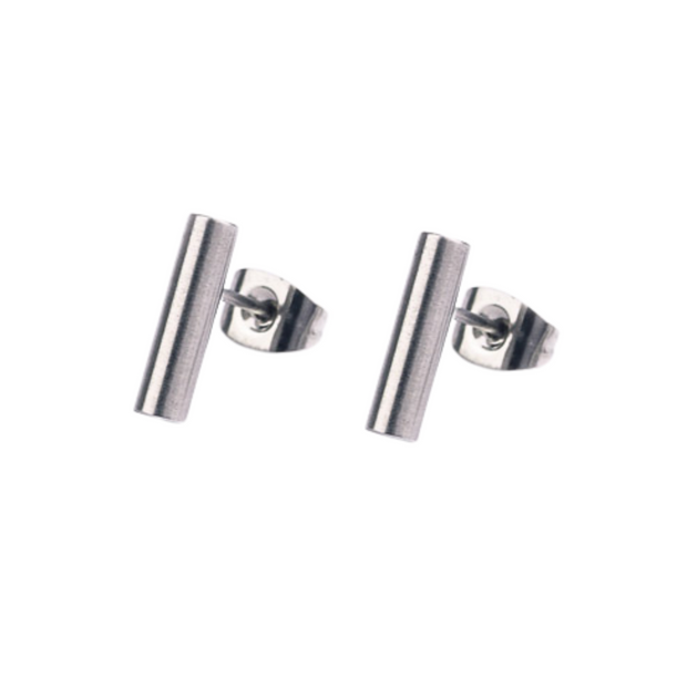 Stainless Steel Earrings "Cylinder Studs"