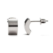 Wide Stainless Steel Earrings "Small Curve Studs"